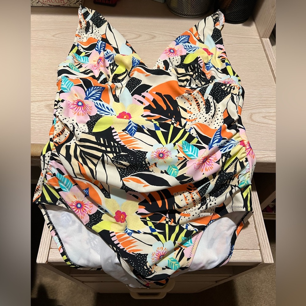 Old Navy Floral Print One Piece Bathing Suit